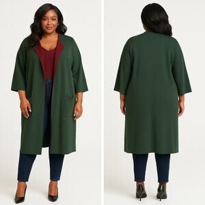 Gibson Latimer Size 3X‎ Emerald Knit Duster